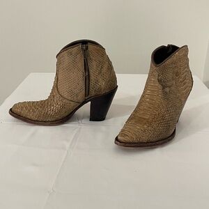 Quality Snake Skin Western Ankle Boots